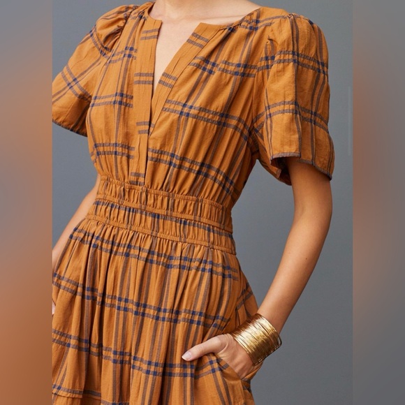 Anthropologie Maeve Somerset Plaid Maxi Dress - Picture 3 of 8